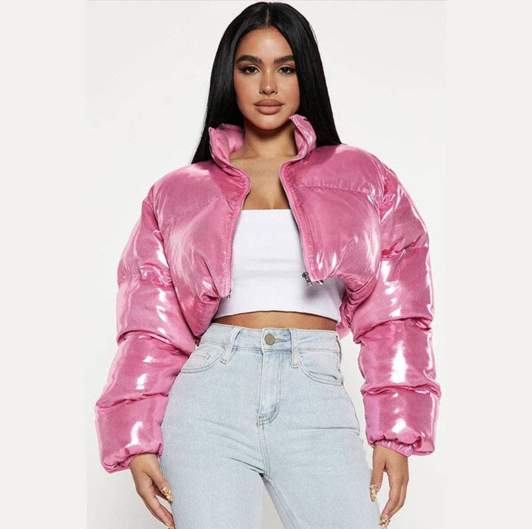 CROP PINK PUFFER