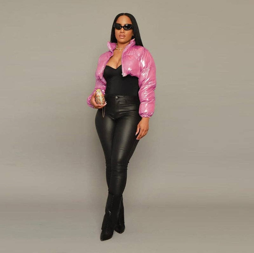 CROP PINK PUFFER