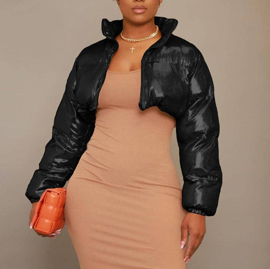 CROP BLACK PUFFER